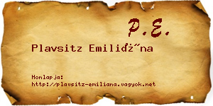 Plavsitz Emiliána névjegykártya
